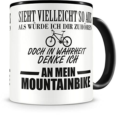 Samunshi® Ich denke an mein Mountainbike Tasse Kaffeetasse Teetasse Kaffeepott Kaffeebecher Becher