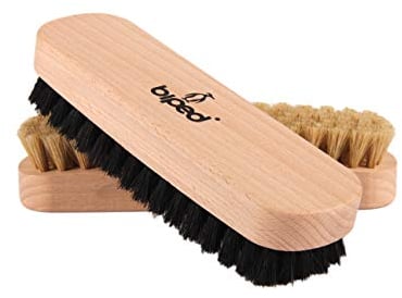 biped 2 Stück Set - Buchenholz Schuhbürste mit Naturborsten - für die Reinigung oder Politur z2345(1 x hell / 1 x dunkel)