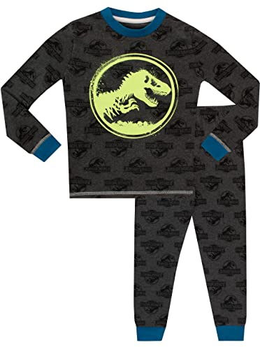 Jurassic World Jungen Leuchten Im Dunkeln Schlafanzug Slim Fit Grau 134