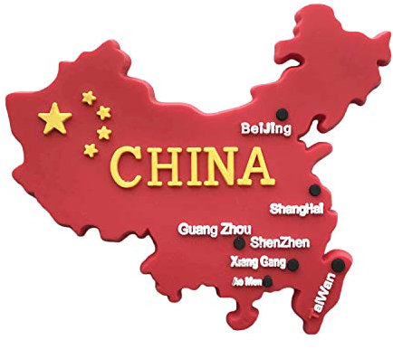 Chinese Map 3D Fridge Magnet,China Red Flag Tourist Souvenirs,Hand-Made PVC Home Refrigerator Sticker Decoration