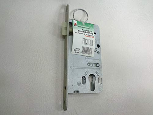 GERA Wohnungstüreinsteckschloss PZ-WT TGL, runder Stulp, 220x18 mm, 72mm, rechts
