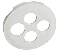 Legrand 068230 Enjoliveur Céliane pour Prise TV-R-SAT-SAT 2 Câbles, Blanc