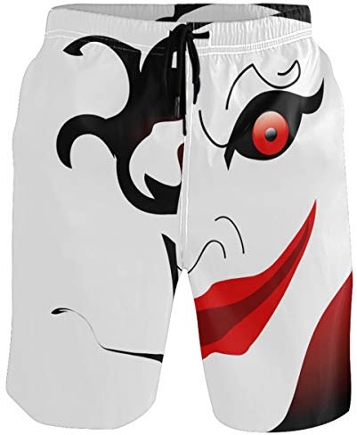 visesunny Herren Badehose Schwimmen Strand Surfen Board Shorts Bademode schnell trocknendes Netzfutter Badeanzüge mit Taschen, Clown, M