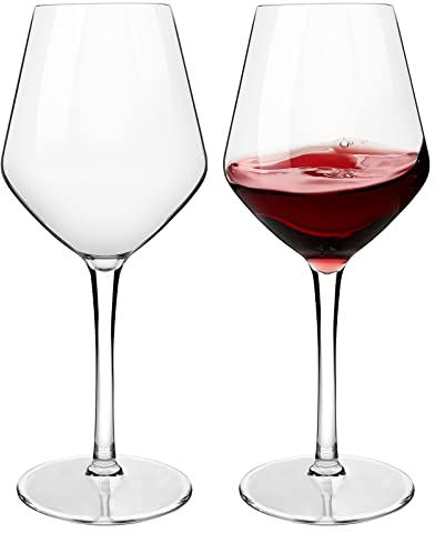 COOKY.D Incassable Verres à Vin Rouge de Bordeaux 425ml, Tritan-Plastique Grand Verres à Vins pour Mariage et Fête, Lave-vaisselle Garanti, Lot de 2