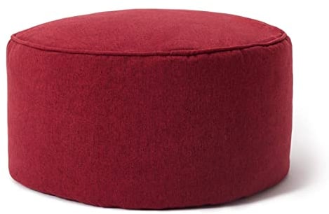 Lumaland Sitzsack Pouf (50 L) | Kompakter Sitzsack mit 3-in-1-Funktion: bequemer Hocker, praktisches Tischchen & stylischer Indoor Fußschemel I Mit Flexibler EPS-Füllung | Ø 25 x 45 cm [Rot]