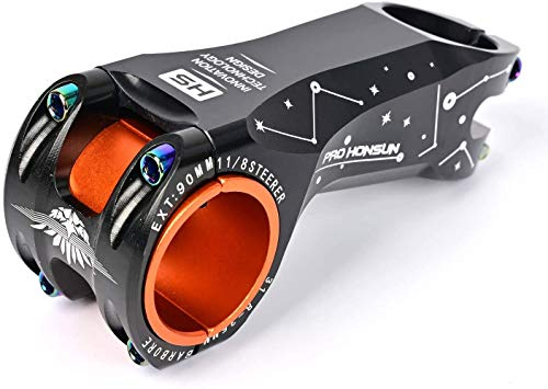 31,8/35 mm – 17 Grad 90 mm Fahrrad-Lenkervorbau, bunt, 3D-geschmiedete Legierung, CNC-Vorbau, Fahrrad, MTB-Vorbau für Mountainbike, Rennrad, BMX, Trackbike (schwarz)
