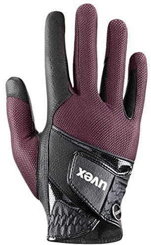Uvex sumair - Flexibler Reithandschuh für Damen und Herren - strapazierfähig - optimale Belüftung - Black-Burgundy - 6
