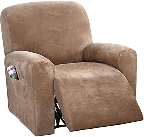RTSFKFS Stretch Samt Ruhesessel Sofa Bezüge 1 2 3 sitzer,Sesselschoner für Relaxsessel Komplett Sofaüberwurf Fernsehsessel Schutzbezug Stretchhusse für Relaxsessel Sessel-Überwürfe
