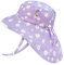 Jan & Jul Cotton Sun Protection Kids Beach Hat with Big Neck Flap (XL: 6-12 Years, Purple Daisy)