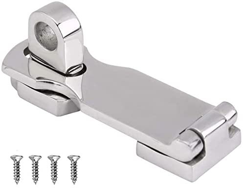 ISURE MARINE Grade Stainless Steel 3 Heavy Duty Door Hasp with Turning Padlock Eye Mount with Screws