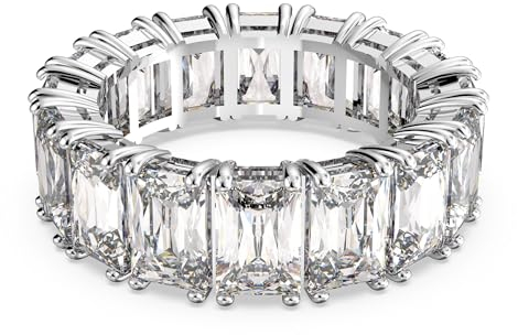 Swarovski Matrix Vittore Ring, Rechteckschliff, Weiß, Rhodiniert