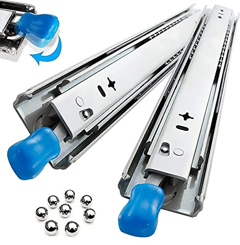 UIBAO Schubladenschiene Vollauszug 250 mm-1500mm Teleskopschiene Schubladen - Teleskopauszug kugelgelagert | Kugelauszug für aufliegende Montage 1 Paar Tragkraft 120 kg,56inch/1400mm
