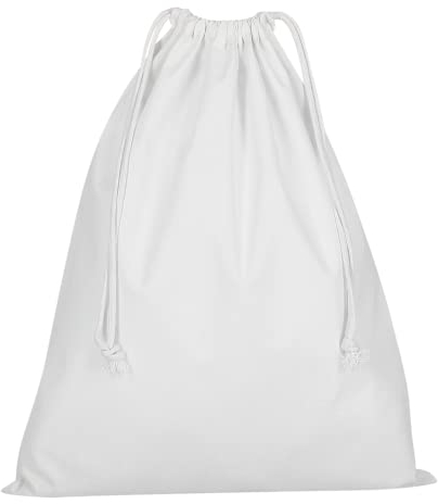 TEXXILLA Zuziehbeutel - Baumwolle | OEKO-TEX 100 zertifiziert | 40x50cm | Jutebeutel | Einkaufstasche | unbedruckt, Farbe:weiß