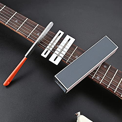 LIZHOUMIL 4 Pieces Guitar Luthier Tool Set,Guitar Tool Kit Come With Fret Crowning Luthier File,Fret Sanding Leveler Beam Leveling Bar,Fingerboard Guard,Guitar Tools for the beginner Guitar Bass