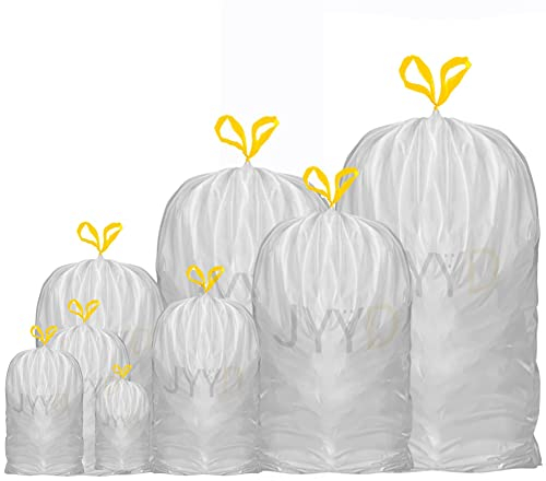 JYYD Bin Liners 50L-60 Litre Plastic Trash Bags with Tie Tape Drawstring Handles Bin Bags Liners Garbage Bags (60L(45pcs))