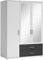 Stella Trading Ivar miroirs et tiroirs-Armoire Polyvalente battantes à 3 Portes en Blanc, Graphite, Bois d'ingénierie, 1 Holztür / 2 Spiegeltüren