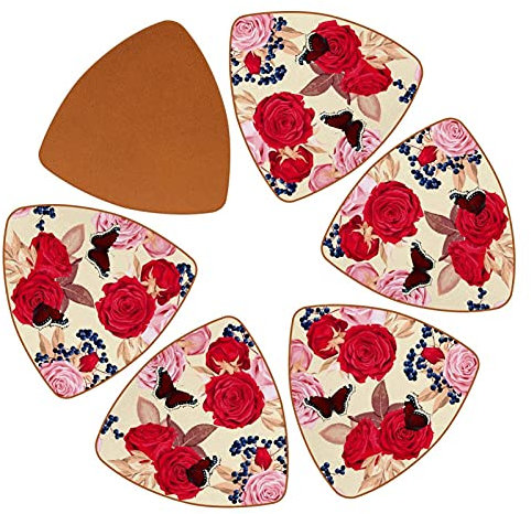 Untersetzer für Getränke, 6 Stück, effektiver Schutz des Schreibtischs, um Schäden durch Rose und Schmetterlinge zu verhindern