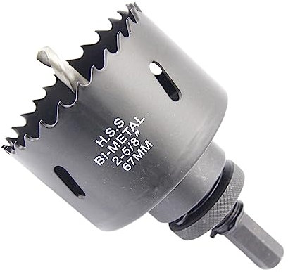 Scie cloche 67mm,LAIWEI Scie cloche avec arbor A2 Heavy Duty, 4341 Foret central, Profondeur de coupe 38mm pour percer des trous dans le bois, les profilés en aluminium, le PVC et les tuyaux en métal