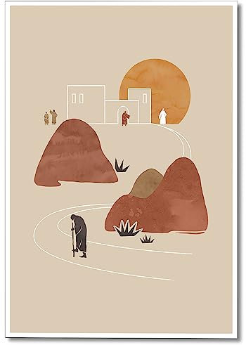 OAOPIC Moderne, minimalistische Jesus-Leinwandkunst, abstrakter verlorener Sohn, Parabel, Poster für Zimmer, ästhetischer Bibelvers, Skriptur, Dekoration, spirituelle, christliche Drucke, Gemälde,