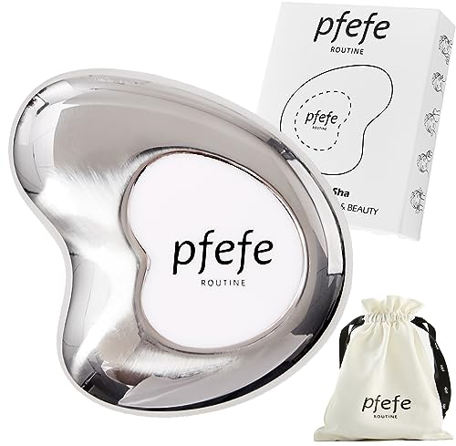 pfefe Cryo Gua Sha en acier inoxydable – Outils de beauté du visage Gua Sha – Soin de la peau en métal Gua Sha pour le corps, spa, visage, cou et yeux