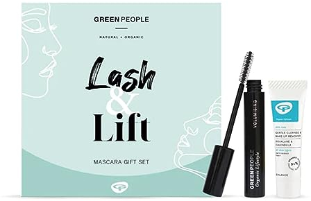 Green People - Lash & Lift Mascara Geschenkset - Natürliche schwarze Wimperntusche & Entferner - Lang anhaltende Farbe - Empfindliche Augen - Schwangerschaftssicher, glutenfrei