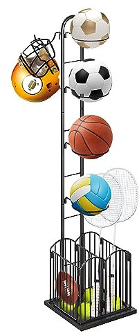 OHMG Porte Ballon Basket,Organiseur de Basket-Ball,Support De Rangement pour Ballon,Rangement De Matériel De Sport pour Garage,Organisateur D'équipement De Sport