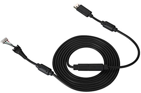 Câble de Remplacement pour Manette 360 Câble de Manette de Jeu USB 4 Broches Câble de Remplacement avec Adaptateur Breakaway pour Manette 360 - Qualité Supérieure (Noir)