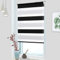 MupFup Doppelrollo Klemmfix ohne Bohren,Duo Rollo Klemmrollo Schwarz-Weiß 90 x 120cm(BxH), Lichtdurchlässig & Verdunkelnd Fensterrollo für Schlafzimmer, Badezimmer, Wohnzimmer Fenster und Tür