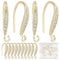 CREATCABIN 22 Stück Zirkonia-Ohrringhaken,18 Karat Vergoldetes Messing,Fischhaken,Ohrhaken Vertikaler Schlaufe,Französische Ohrhänger-Verbindungsstücke Für DIY-Schmuck,Ohrringherstellung,Damen,15x2mm