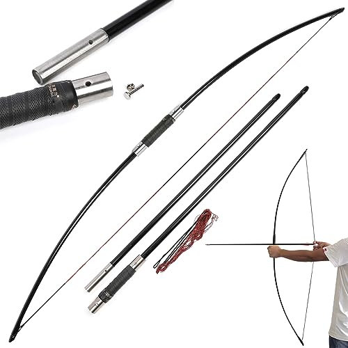 surwolf 25-120 lb. Split longbow Takedown English Longbow Archery recurvebow set Traditional Recurvebow Huntingbow for Adult Archery Outdoor (bow, 55 lbs)