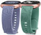 TOYOUTHS 2 Stück Floral Gravierte Armband kompatibel mit Fitbit Versa 4/Versa 3/Sense 2/Sense Armband, Sport Solo Loop Silikon Boho Henna/Löwenzahn Blume Fancy Versa 4 Armbänder, Blau/Grün