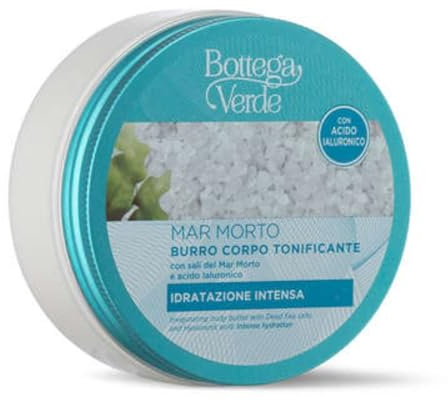 Bottega Verde Totes Meer, belebende Körperbutter, 150 ml, mit Salzen aus dem Toten Meer und Hyaluronsäure, spendet intensiv Feuchtigkeit und strafft die Haut