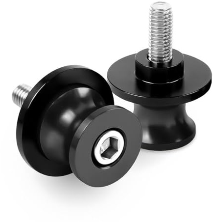 JNNJ 2 Stück Schwingenschutz 8mm Motorrad, Motorrad Cnc Heckständer Schwinge Spool Sliders Stand, Motorrad Cnc Schieberegler Unterstützung Schwingarmspulen(Schwarz)