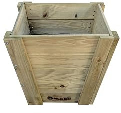 MADELEA Macetero de Madera tratada Autoclave Abril Cerrado 50x50x47 55L Ideal para Jardin, terraza o Uso Exterior Incluye Bolsa geotextil