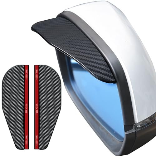 2 Stück Rückspiegel Regenblende, Kompatibel für BMW 1er E87 2004-2008 2009 2010, Auto Zubehör Seitenspiegel Schwarz Aufkleber Regen Augenbraue, C Carbon Fiber Look
