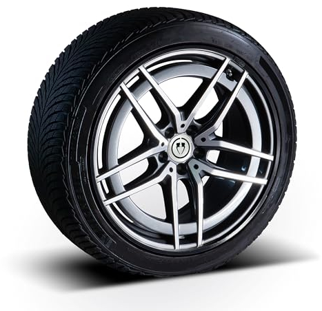 PRIORIM Classic Aluminium 4 x Felgenschutzring, Hochwertiger Schutz für Autoreifen & Felgen, Langlebiger Rundumschutz, Kratzfest & Wetterbeständig, Einfache Montage (Schwarz, 22)