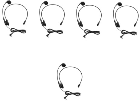 TOYANDONA Kopfhörer Verkabelt 5St Mikrofon Headset Stereo-Kopfhörer PC- Ohrhörer Over-Ear- mit Kabel kabelgebundene verdrahtet Lautsprecher Eisen Mikrofon-Headset