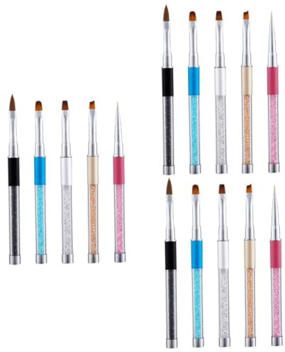 Beavorty 15pcs Acrylic Manicure Nail Brush French Manicure Pen Kit Nail Art Tools for Home Salon Use