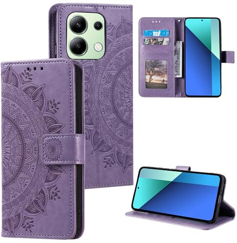 HTDELEC Coque pour Xiaomi Redmi Note 13 4G Violet,Housse en Cuir Premium Flip Case Portefeuille Etui avec Stand Support et Carte Slot - Violet