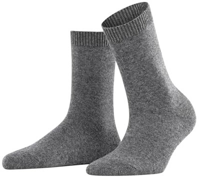 FALKE Women's Cosy Wool W So Viscose Cashmere Plain 1 Pair Socks, Grey Light Melange 3390, 2.5-5