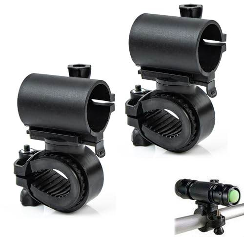 xiruiubao Soporte Linterna Bicicleta, Giratorio de 360 Grados Soportes para Faro de Bicicleta, Soporte de Luz de Liberación Rápida para Montar en Bicicleta de Montaña, 2 Piezas