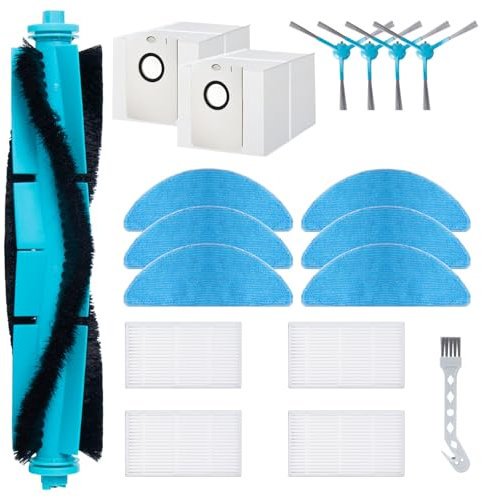 Juego de accesorios para Cecotec Conga 8290 Power Ultra Home Genesis/7490 Immortal X-Treme Robot, 1 cepillo de rodillo principal, 4 filtros, 6 almohadillas de limpieza, 4 cepillos laterales, 2 bolsas