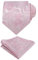 Alizeal Handmade Paisley Floral Tie with Pocket Square Set, Pink+Silver