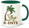Merrwon Keramik Kaffeetasse - 330 ml - R-ENTE Tasse mit Spruch - Ich bin in Rente Ich muss gar nichts - Abschiedsgeschenk zum Renteneintritt für Männer, Frauen, Kollegen und Rentner