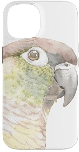 Coque pour iPhone 14 Peinture aquarelle perroquet à joues vertes