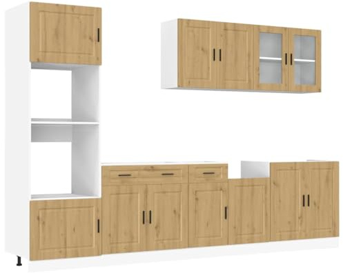 vidaXL 7-TLG. Küchenschrank-Set Kalmar Artisan-Eiche Holzwerkstoff