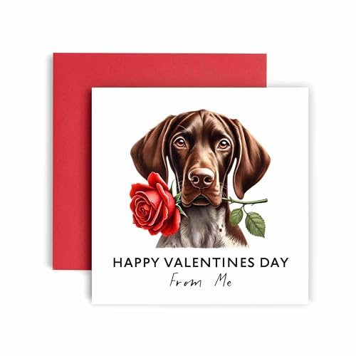 Huxters Valentines Card from the Dog – German Shorthaired Pointer - Happy Valentines to Dog Mum and Dog Dad – Dog Best Friend (German Shorthair Pointer)