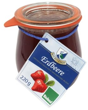 Kiebitzhof Pâte à tartiner aux fruits, fraise, 220 g (1)