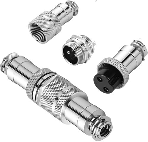 RUNCCI-YUN 2 Pares GX12 2 Pines Aviación Enchufe Conector,12mm Soldadura Metal Macho Hembra Panel Conector de Cable(GX12 2 Pines Butting )