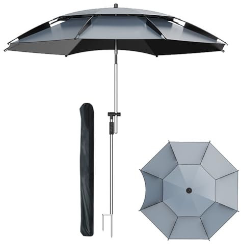 Ampelschirm, Kippbar Strandschirm mit UV Schutz 50+, Wasserfest Sonnenschirm Balkon, Marktschirm, Gartenschirm(200cm/6.6ft)